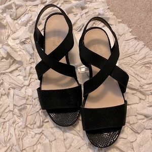 Lauren Blackwell sling back wedge espadrille. Size 5.5